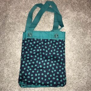 Thirty-One Gifts Essential Storage Tote in Navy Lotsa Dots. RETIRED